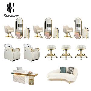 Luxury White Shampoo <b>Bed</b> Semi-reclining Shampoo Chair Hair Salon Mirrors Barber Chair Hair Salon Furniture Set for Barber Shop - Product Image 4
