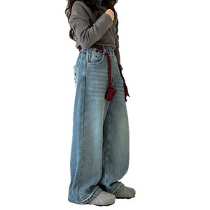 Jeans <span class=keywords><strong>Invernali</strong></span> per Bambine Xiao Hong Yu, Foderati in Pile, Rivestiti in PU Morbido, <span class=keywords><strong>Pantaloni</strong></span> Dritti Ispessiti Nuova Collezione 2026 - Product Image 5