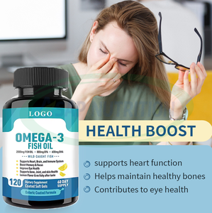 Омега-3 рыбий жир в капсулах с EPA и <span class=keywords><strong>DHA</strong></span>, 1000 мг, добавка для здоровья мозга, витамин, оптом, халяльные капсулы с омега-3 рыбьим жиром - Product Image 2