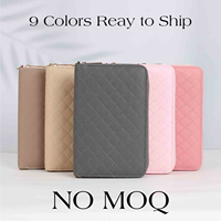 Hongbo Best Seller Custom 9-Color Gold-Ring A6 Pebble Quilted Leather Zippy Budget Binder Wallet para Navidad/Oficina/Agenda escolar