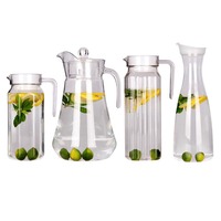 Pichet en plastique PC 1L-1.5L avec couvercle et poignée, idéal pour lait, jus, thé – Vente directe usine pour les commerces de boissons