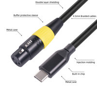 Cable Adaptador Flexible USB Tipo C Macho a XLR Hembra de 3 Pines con Carcasa de Metal y Nylon Negro para PC, Teléfono, Tableta, 2M 3M