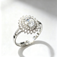 Bagues en laiton plaqué platine, pierres étincelantes élégantes pour les fêtes d'anniversaire, les mariages, les anniversaires de mariage, bijoux de mode, cadeaux
