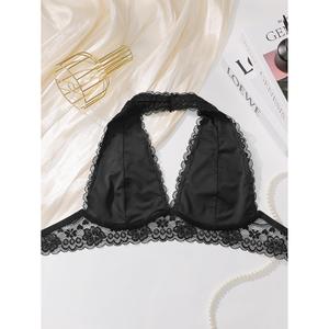 Lace Women's <b>Sexy</b> Underwear <b>Black</b> <b>Lingerie</b> Top Sheer Bralette For Intimate Wear - Product Image 4