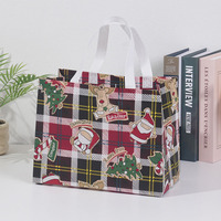 Sac fourre-tout épais laminé coloré, sac cadeau de Noël réutilisable, emballage cadeau portable pour fêtes, sac non tissé vide, vente en gros
