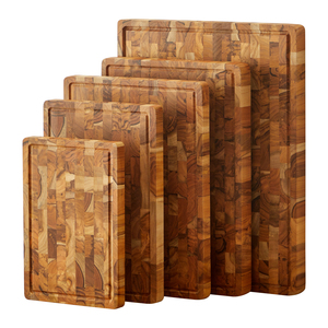 Tagliere in Legno di Teak con Motivo a Lisca di Pesce e Scanalatura per Succhi, per Cucina e <span class=keywords><strong>Picnic</strong></span>, Vendita all'Ingrosso - Product Image 1