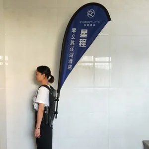 Wholesale Customized Printing Back pack Flag Advertising Teardrop Flag Walking Backpack Flying Flag Banner