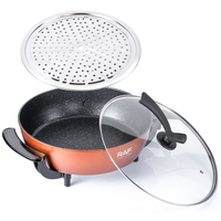Casserole électrique RAF Olla Eléctrica 10L 1500W 34CM avec revêtement antiadhésif et grille vapeur pour les repas en famille