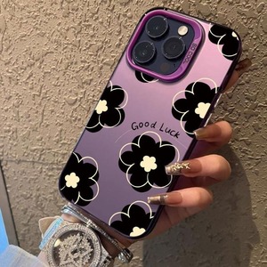 Funda de Teléfono TPU Negra con Diseño Floral Exquisito, Compatible con iPhone 17, 16, 14 Pro Max, 13, 11 Plus, Compatible con Apple X, Color Plateado - Product Image 2