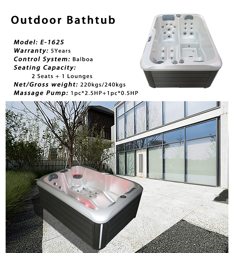 2 Persons Outdoor Acrylic Massage Spa Bathtub Outdoor Hot Tub