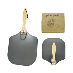 Aluminio Metal Negro <span class=keywords><strong>Pizza</strong></span> Turning Peel <span class=keywords><strong>Pizza</strong></span> <span class=keywords><strong>Pala</strong></span> Rotación <span class=keywords><strong>Pizza</strong></span> Paddle con mango de madera plegable - Product Image 5