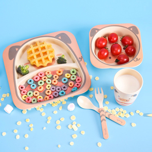 Juego de <span class=keywords><strong>Vajilla</strong></span> <span class=keywords><strong>Infantil</strong></span> de 5 Piezas de <span class=keywords><strong>Melamina</strong></span> con Dibujos Animados, Juego de Platos y Tazones para Niños con Plato, Tazón y Taza para el Hogar y Campamento - Product Image 5