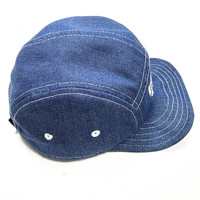 Gorra de 5 Paneles de Mezclilla de Algodón con Bordado Personalizado para Niños, Gorra de Sol para Bebés y Niños Pequeños, con Visera Suave, Sin Estructura, Ajustable, Estilo Campamento