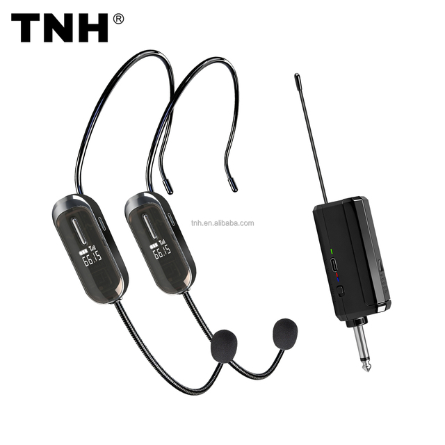 TNH WHM-02 Plug and Play UHF 2.4G Wireless Universal Headset Microphones With 6.35mm Jack 30 Meter Range for Teaching Church