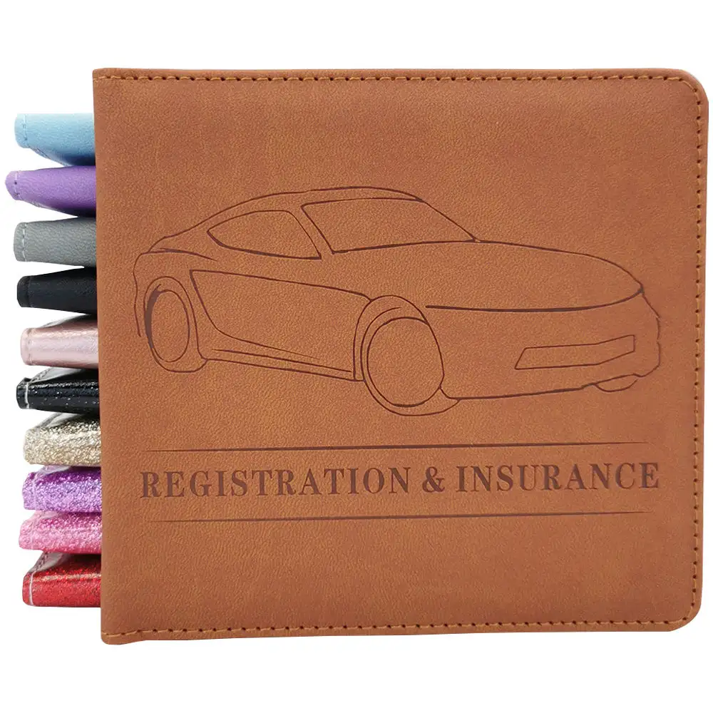 Benutzer definierte Leder Magnetic Car Registration Insurance Card Inhaber Organizer für Automobil dokument, ID, Führerschein