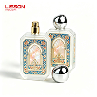 Emballage personnalisé de flacon de parfum carré en verre avec vaporisateur, impression 3D, flacon de parfum vide de luxe