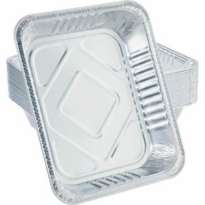 <b>Aluminium</b> Rectangle Disposable Food <b>Container</b> 2 Portion 1000ml 2.25lb 22x16x5cm Plastic Lid - Product Image 1