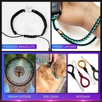 Cordon de parachute tactique micro-paracorde 2 mm 270 LB, durable, pour la survie, le camping, la fabrication de bracelets DIY, la pêche, les cordons de sécurité et les cordes de tente