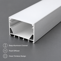 Vente en gros de profilés en aluminium pour bande LED de 50 mm, linéaires, avec diffuseur pour l'éclairage des armoires