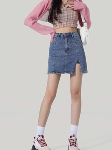 กระโปรงยีนส์ทรงเอเอวสูงสำหรับผู้หญิง ฤดูร้อน ปี 2026 สไตล์ลำลอง ความยาวปานกลาง แบบกางเกงขาสั้น - Product Image 2