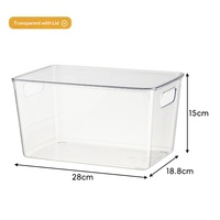Boîte de rangement alimentaire rectangulaire en plastique PET transparent sans BPA, tiroir coulissant empilable, couvercle hermétique, organisateur de réfrigérateur