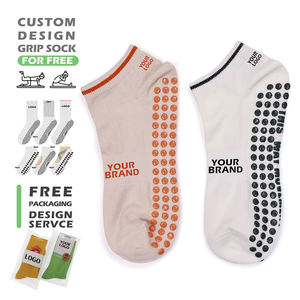 Kaos Kaki Anti-Bakteri Khusus dengan Cengkeraman di Pergelangan Kaki, Bernapas, Anti-Selip, Unisex untuk Yoga dan Trampolin - Product Image 1