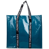 Sac fourre-tout réutilisable en PP tissé, grande capacité, robuste, couleur jaune, avec poignée cousue au fond