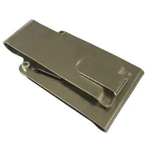 Custom 50*20mm Logo inciso in metallo timbratura clip di piegatura in acciaio inossidabile portafoglio bianco fermasoldi