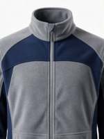 Veste d'uniforme scolaire à col montant en polaire, entièrement zippée, facile d'entretien, pour étudiants, avec poches passepoilées, pour le bureau, les équipes et les entreprises (OEM/ODM)