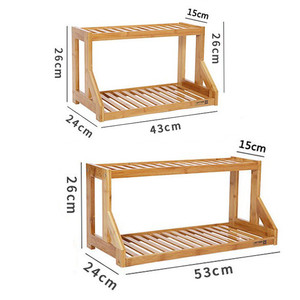 Estante de Bambú de Doble Capa para Plantas, Soporte de Madera para Suculentas de Interior, Estante de Almacenamiento para Sala de Estar o Balcón, Diseño Minimalista - Product Image 3