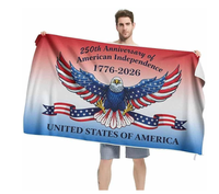 Serviette de plage en microfibre personnalisée pour le 250e anniversaire des États-Unis, surdimensionnée, pour la plage, les voyages, l'intérieur et l'extérieur