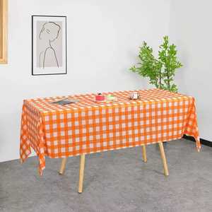 Оптовая продажа одноразовых нетканых скатертей с индивидуальным принтом в клетку для вечеринок, водонепроницаемые, размер 137*274 см, современный дизайн - Product Image 2