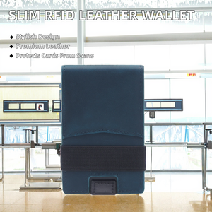 Portefeuille minimaliste fin en cuir véritable pour homme, avec blocage RFID, à ouverture rapide, pour l'extérieur - Product Image 2
