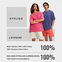 T-shirt Homme Oversize Uni 100% Coton avec Impression Numérique, Tissu Anti-Plis et Respirant