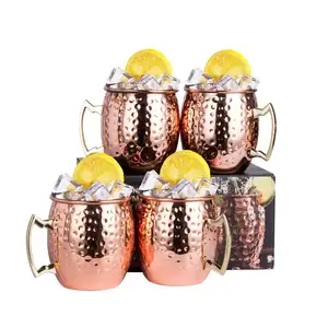Moscow Mule Copper Mugs Sublimation Gold Black Copper Plated 350ml 500ml 600ml Stainless Steel Mug Engraved Vodka Drinking Mug