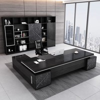 Bureau de direction moderne de luxe, bureau en forme de L haut de gamme pour PDG, patron, pour usage domestique ou commercial, vente en gros