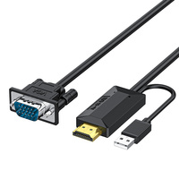 Câble adaptateur HDTV 1080P vers VGA avec alimentation Micro USB pour PC, PS4, TV