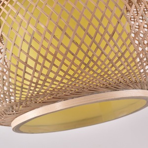 Bamboo Pendant <b>Light</b> Round E27 LED Living Room Ceiling <b>Light</b> Woven Design - Product Image 2