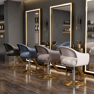 Silla de peluquería para cortes de pelo elegantes, peinados, coloración y estilismo capilar. Peluquería con silla de peluquería ajustable y giratoria. - Product Image 2