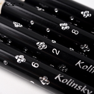 Pinceau à ongles 100% pur Kolinsky, manche en acrylique noir, différentes tailles # 2- # Pinceau de modelage pour extension d'ongles, 18 embouts, pour manucure en salon - Product Image 4