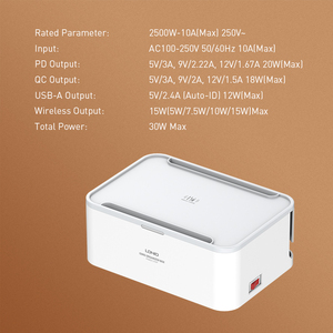 Ldnio SN5310W US EU Caja de almacenamiento 15W Inalámbrico 2M USB PD Protector contra sobretensiones Extensión de salida Tira de alimentación eléctrica Cables de alimentación <span class=keywords><strong>Soc</strong></span> - Product Image 6