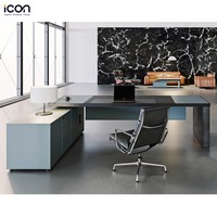 Scrivania Workstation per 4 Persone, Tavolo Direzionale in Legno MFC per Progetti Commerciali e Studi