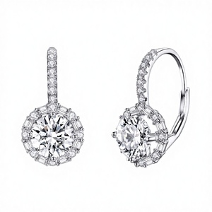 Boucles d'oreilles créoles de luxe en argent sterling 925 avec zircon cubique, bijoux modernes pour femmes, cadeau de fête et de mariage SCE508 - Product Image 4
