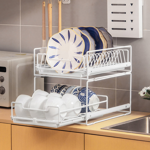 <span class=keywords><strong>Escurridor</strong></span> de platos de cocina de Metal moderno, <span class=keywords><strong>escurridor</strong></span> de bandeja de cubiertos de plástico <span class=keywords><strong>y</strong></span> asas de <span class=keywords><strong>madera</strong></span> natural, drenaje de goteo - Product Image 1