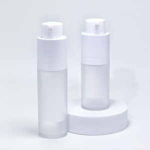 Cosmetic Luxury pp Airless <b>Pump</b> <b>Bottle</b> 15ml 30ml 50ml White Double Wall Airless Serum <b>Bottle</b> With Frosted Refillable <b>Bottle</b> - Product Image 2