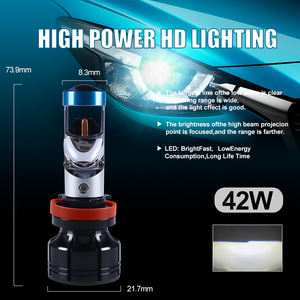 P1 Carolyn Factory H4 H7 H11 led proyector faro H11 proyector bombilla projetor H11 mini LED 42W 6000K para coche motocicleta - Product Image 3