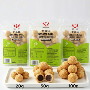 Boules de sésame surgelées 20g, pâtisserie chinoise végane avec certification Halal, collation sucrée fourrée pour la vente en gros - Product Image 1