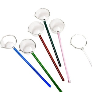 Cuillère en verre borosilicate à long manche, transparente et colorée, pour assaisonnements et miel, idéale pour les fêtes - Product Image 4