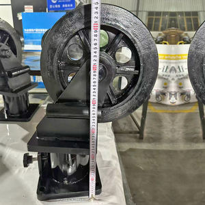 Schwerlast-Lenkrolle, 10 Tonnen, Industriequalität, 12 Zoll, antik schwarz, Gusseisen, mit Positionsverriegelung - Product Image 2