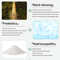 Poudre dentifrice blanchissante probiotique Keleek au ginseng Panax et hydroxyapatite, saveur menthe, sans fluorure, pour des dents plus éclatantes